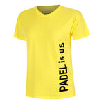 Abbigliamento Padel-Point Padel-Point Padel Is Us Maglietta Donna-Giallo,Nero