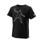 Abbigliamento Wilson Wilson Bela Tech II Maglietta Ragazzi-Nero, Bianco